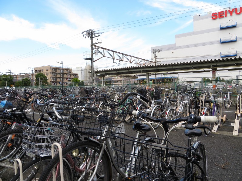 Bikes are everywhere in Tokyo. This parking lot is near our train station.